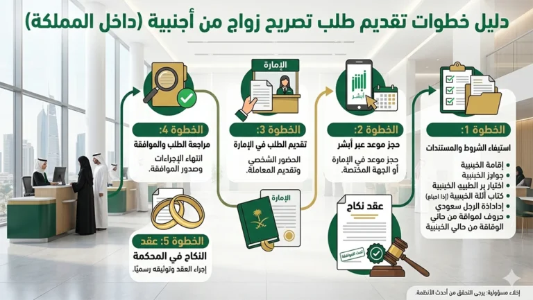 خطوات تقديم طلب تصريح زواج من اجنبية