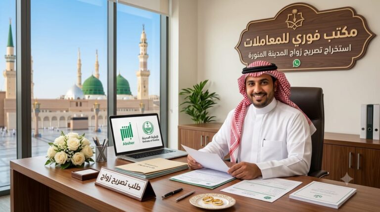 مكتب استخراج تصريح زواج المدينة المنورة - مكتب فوري للمعاملات 0562961129