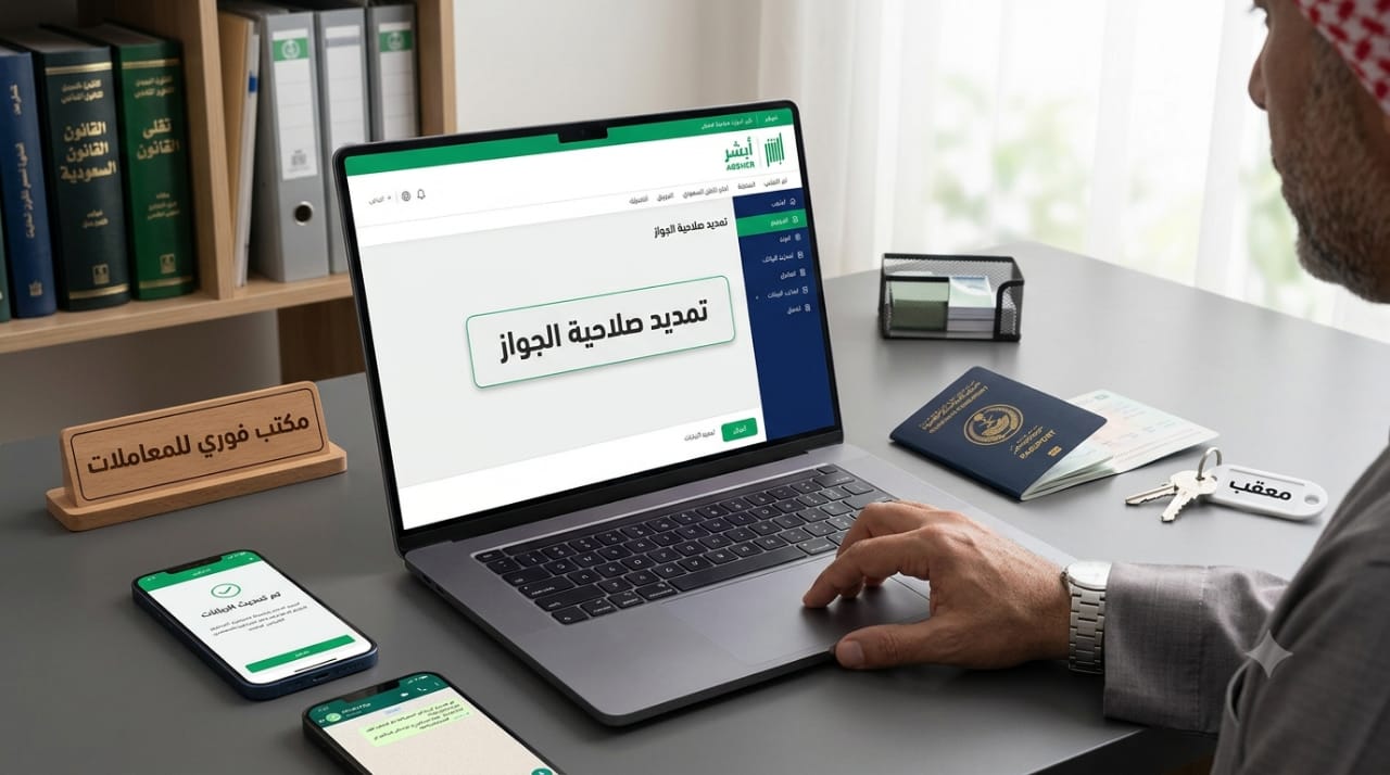 معقب تمديد صلاحية الجواز وتحديث بيانات المقيمين في السعودية.